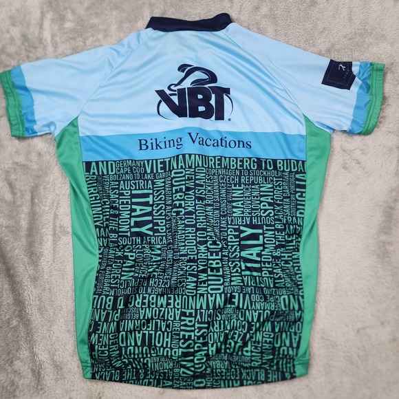 Primal Shirt VBT Biking Vacations Mens Medium Blue Green Xanterra Cycling Jersey - Picture 9 of 14